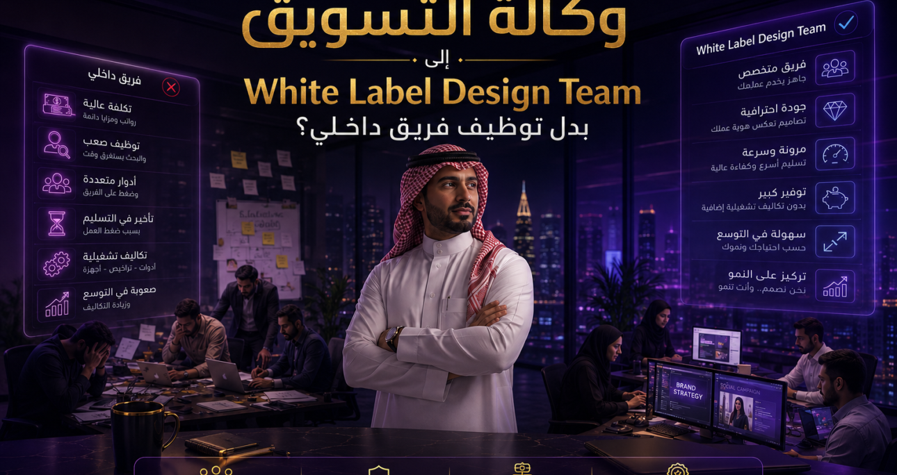 لماذا تحتاج وكالة التسويق إلى White Label Design Team بدل توظيف فريق داخلي؟