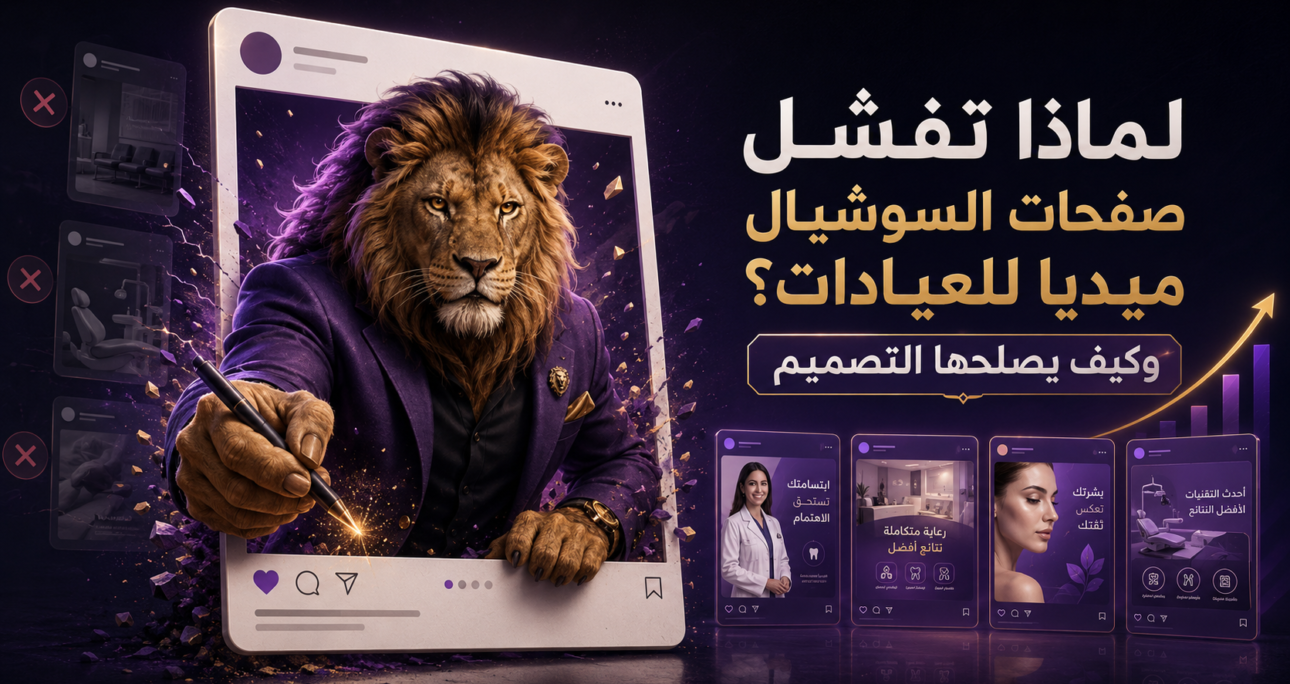 لماذا تفشل صفحات السوشيال ميديا للعيادات؟ وكيف يصلحها التصميم